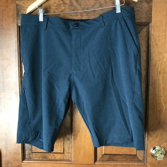 Kenneth Cole Other - Kenneth Cole Flat Front Blue Heather Lightweight Tech Shorts Size 36